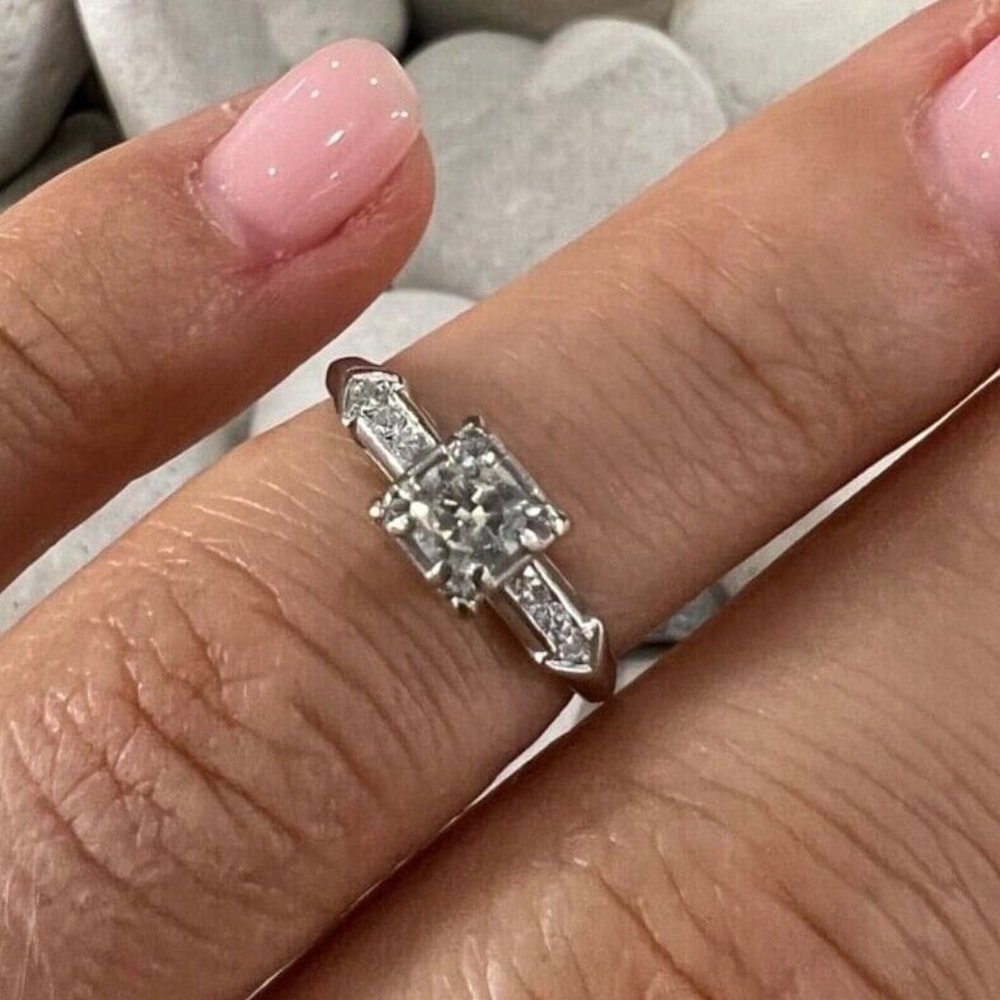 JABEL 18K WHITE GOLD DIAMONDS  RING SIZE 4.5 - Picture 2 of 10